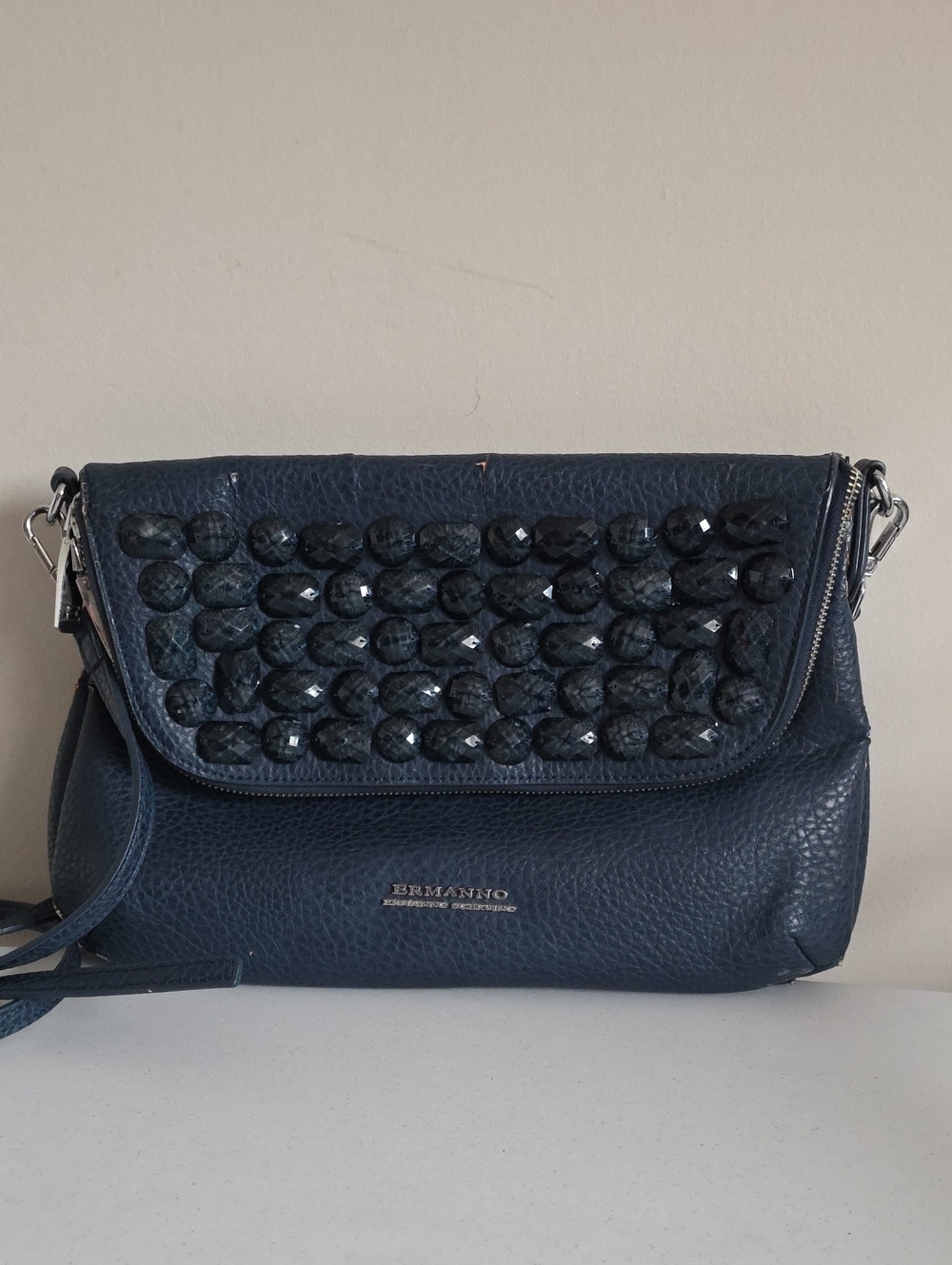 ERMANNO SCERVINO | Embellished Crossbody Bag Navy
